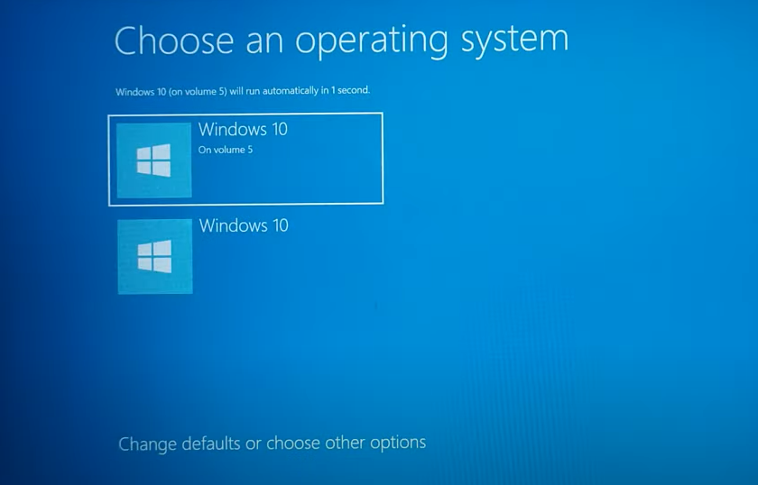 windows boot entries